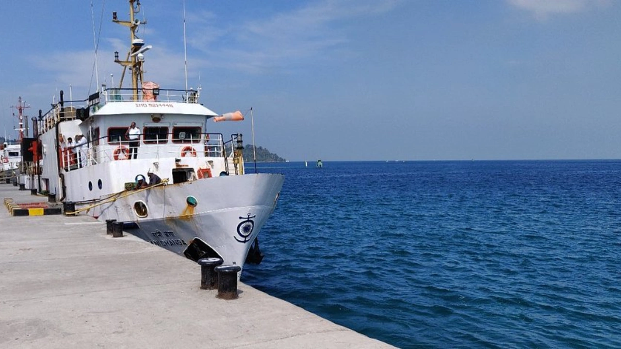Chennai Port passenger terminal with ferry to Andaman.