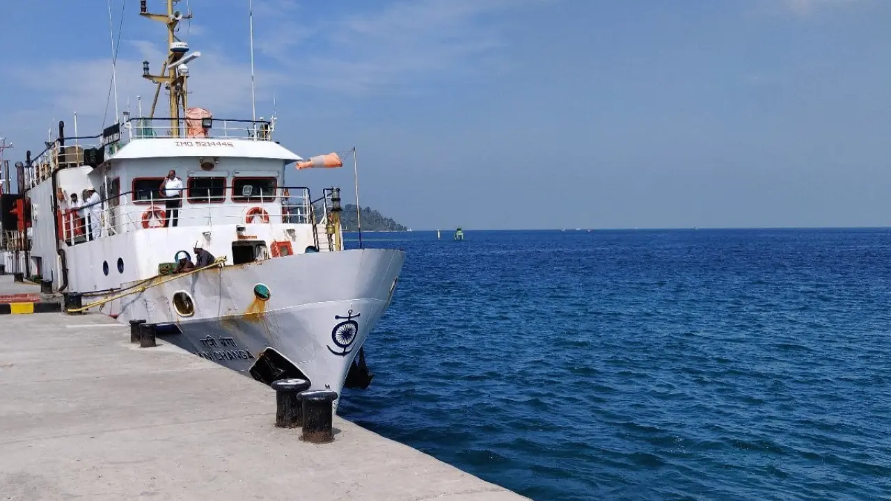 Port Blair ship arrival connecting ferries to Havelock and Neil Islands